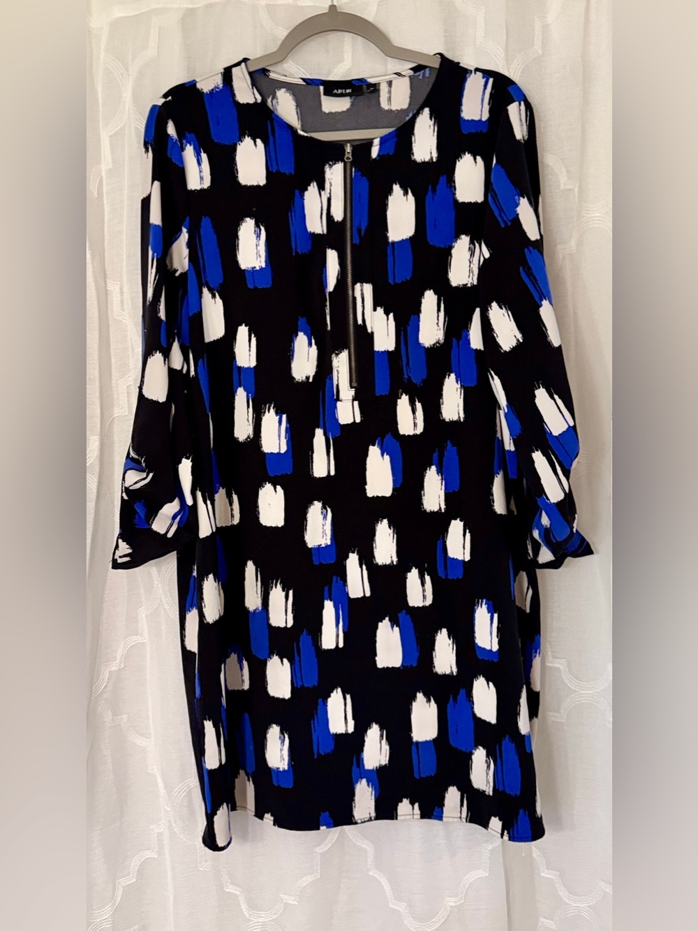 Apt. 9 Black Blue Abstract Brushstroke Tunic Dress Women’s XL